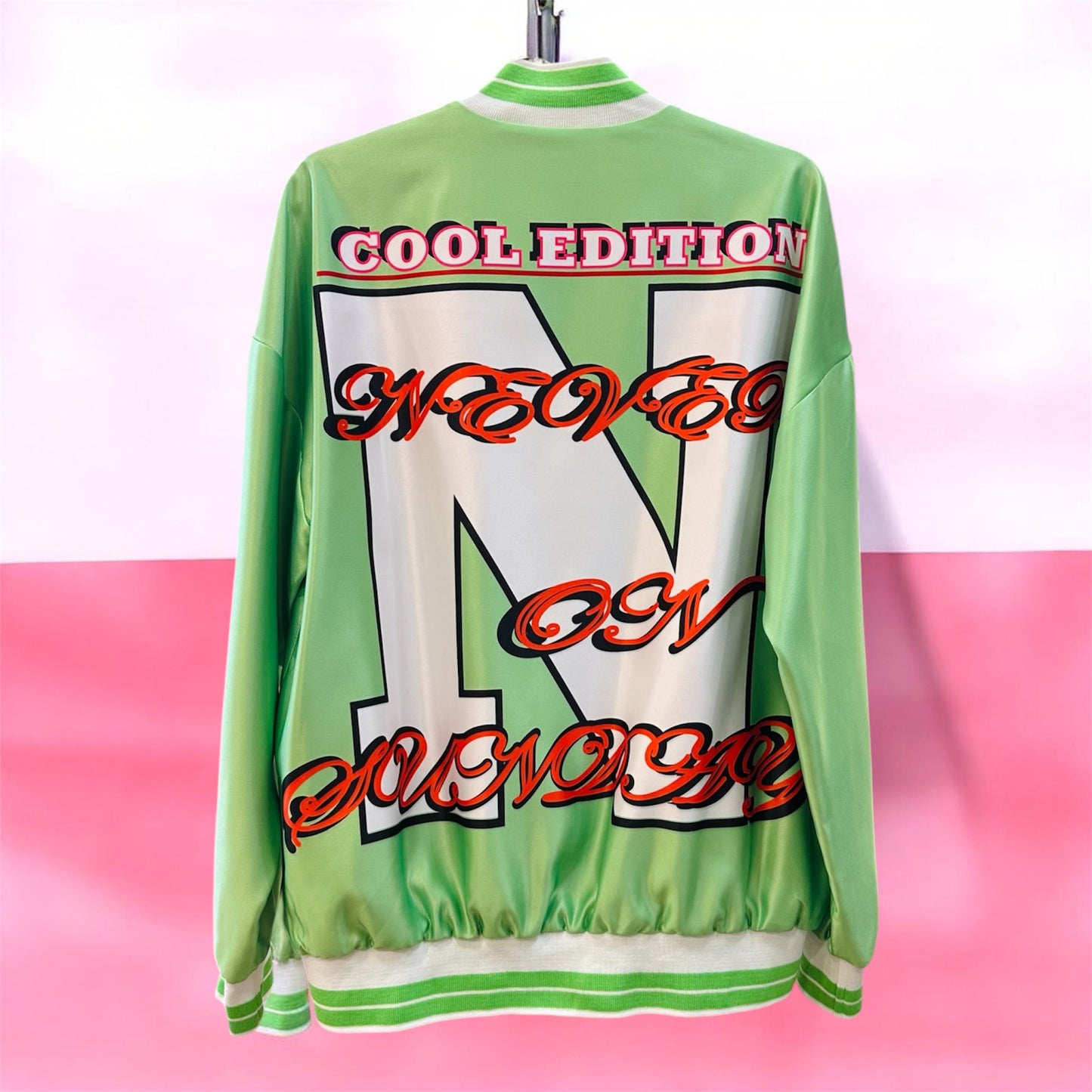 Never On Sunday “Cool Edition” Green Varsity Jacket