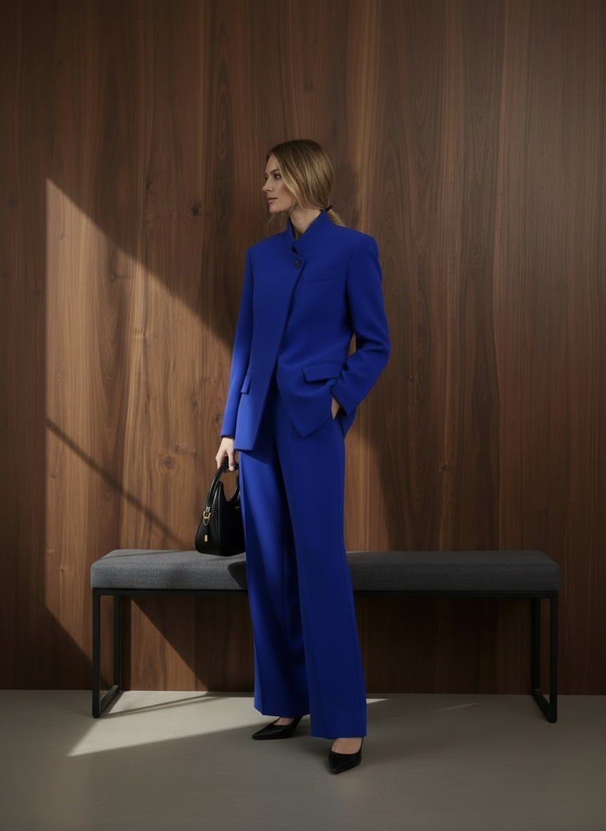 Long Sleeve Blazer Straight High Collar