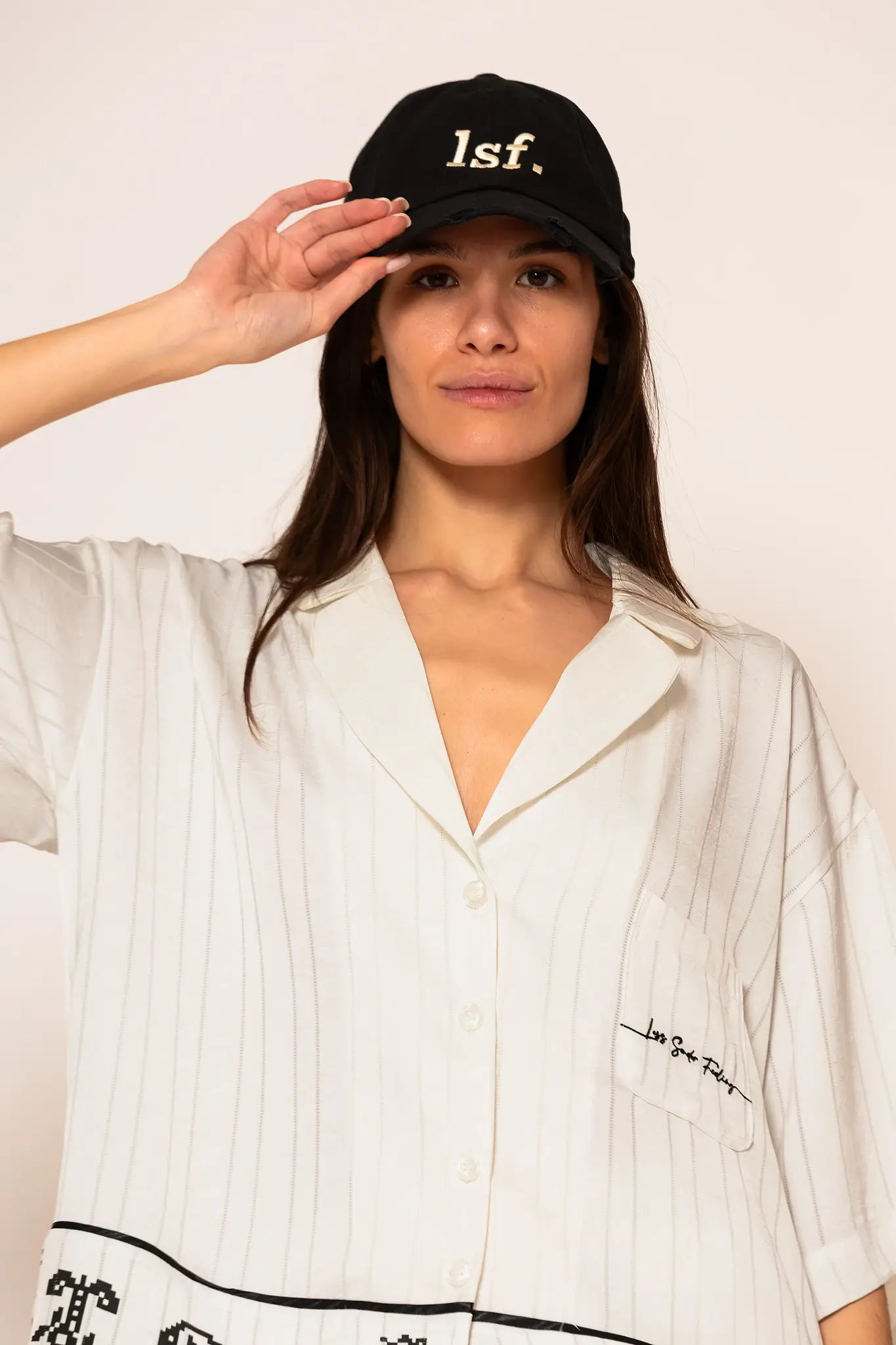 LSF 'Semedaki' Oversized Satin Shirt WHITE