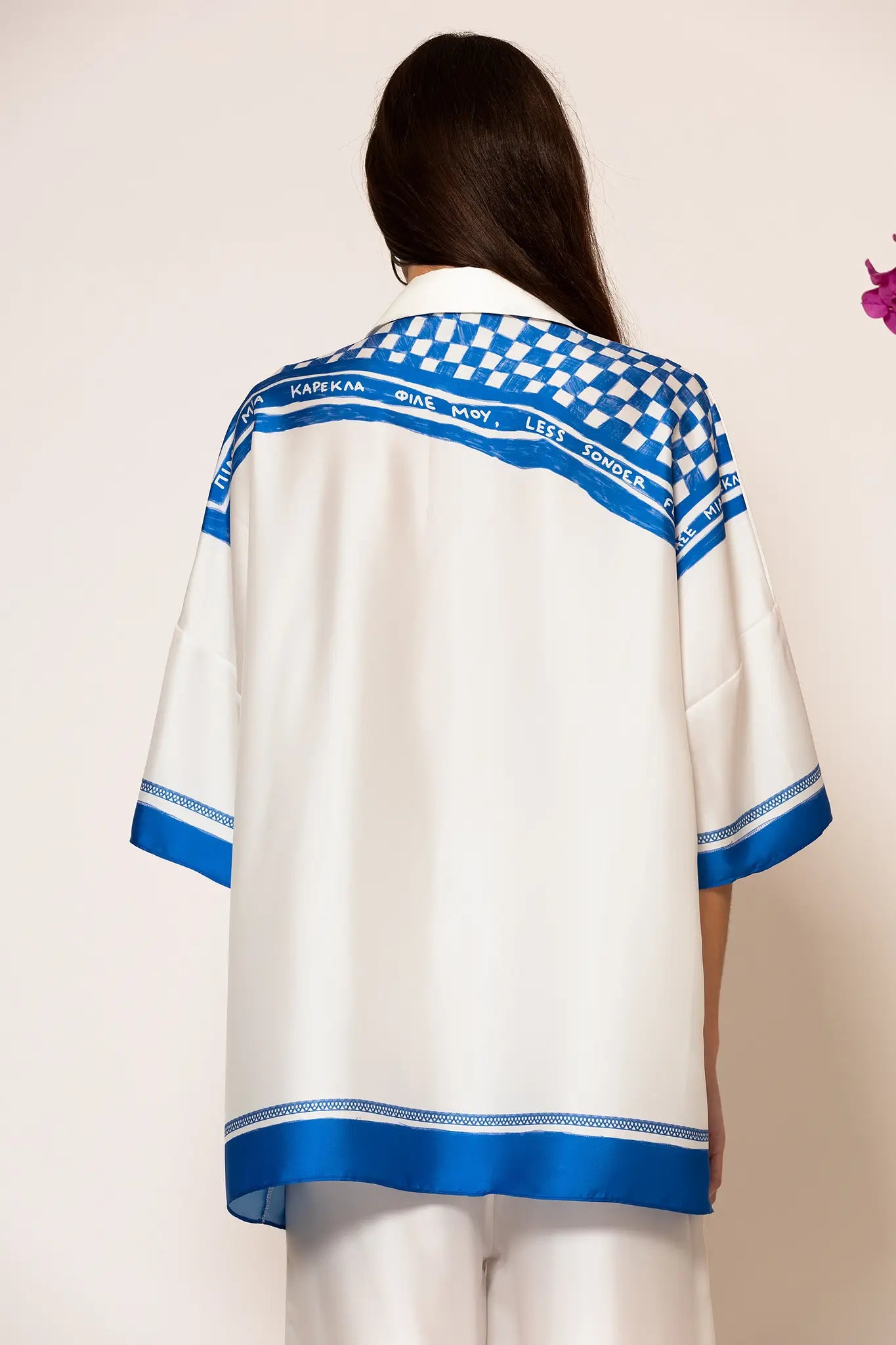 LSF “Piase mia karekla” Oversized Illustration Print Shirt