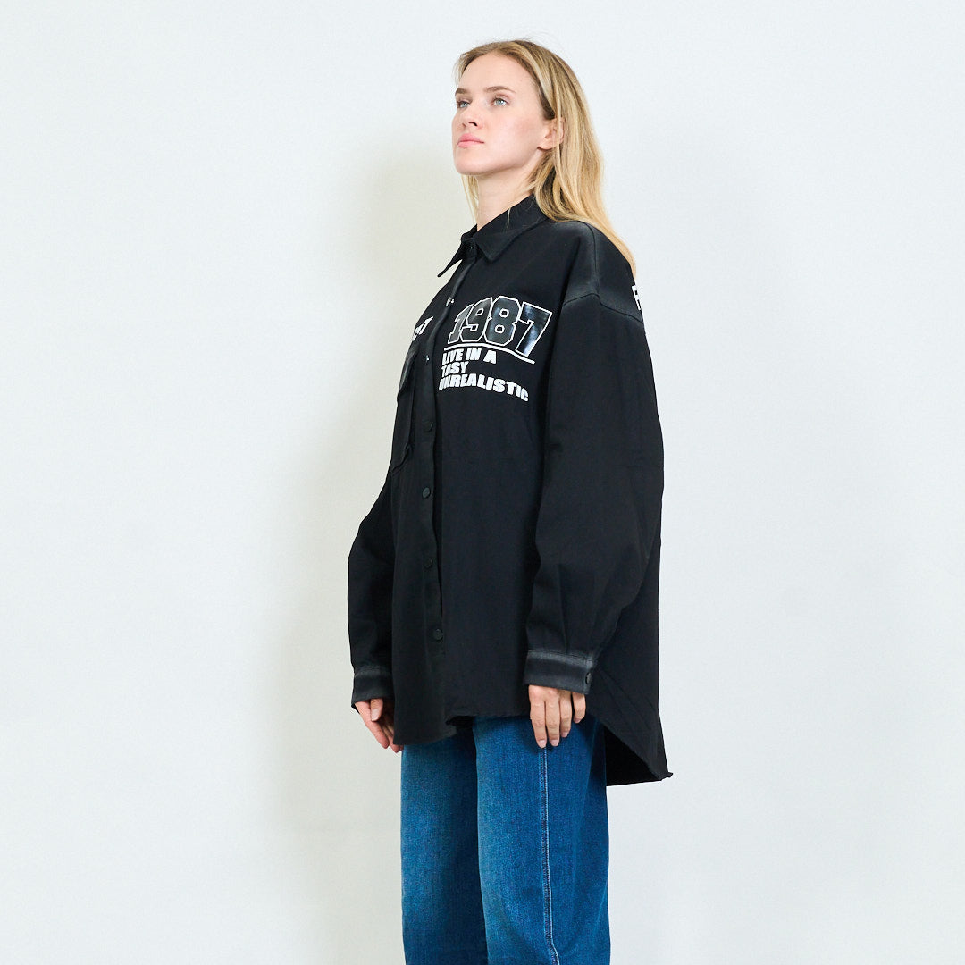 Oversized Black Shirt Jacket