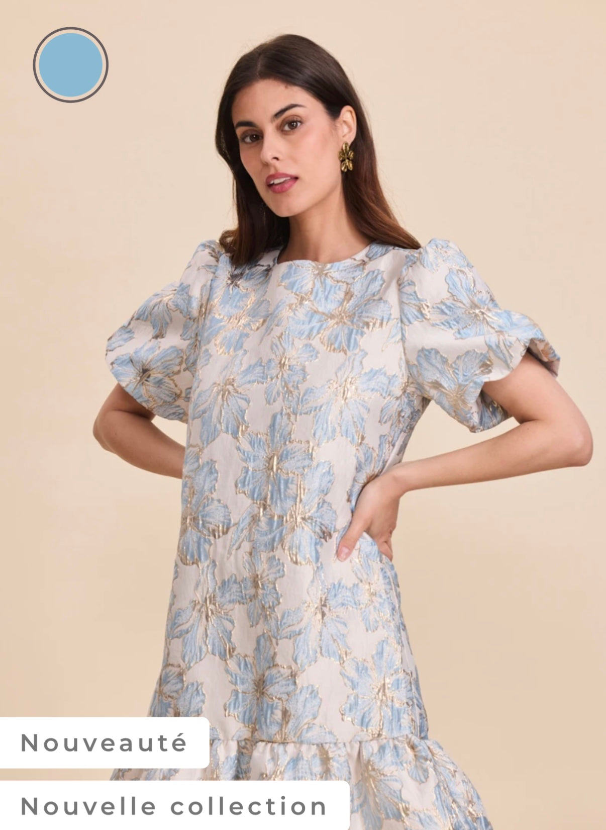 Jacquard dress- blue