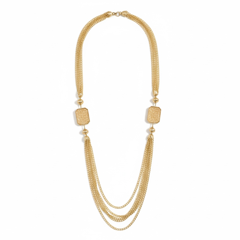 Golden Cascade Layered Necklace