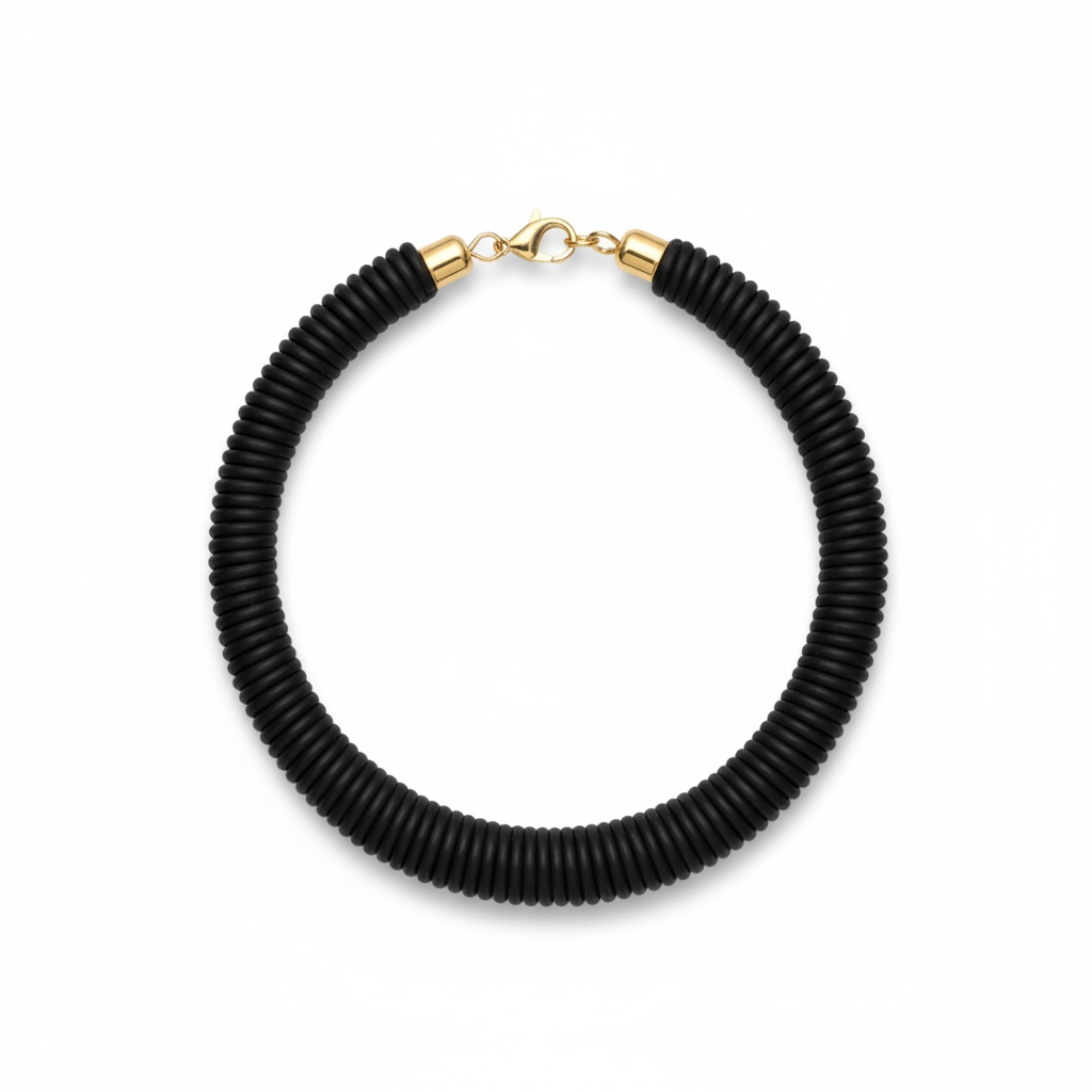 Minimal Black Coil Necklace