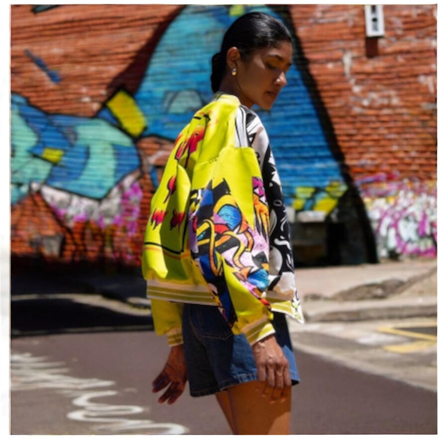 Never On Sunday “Urban Canvas” Varsity Jacket Yellow