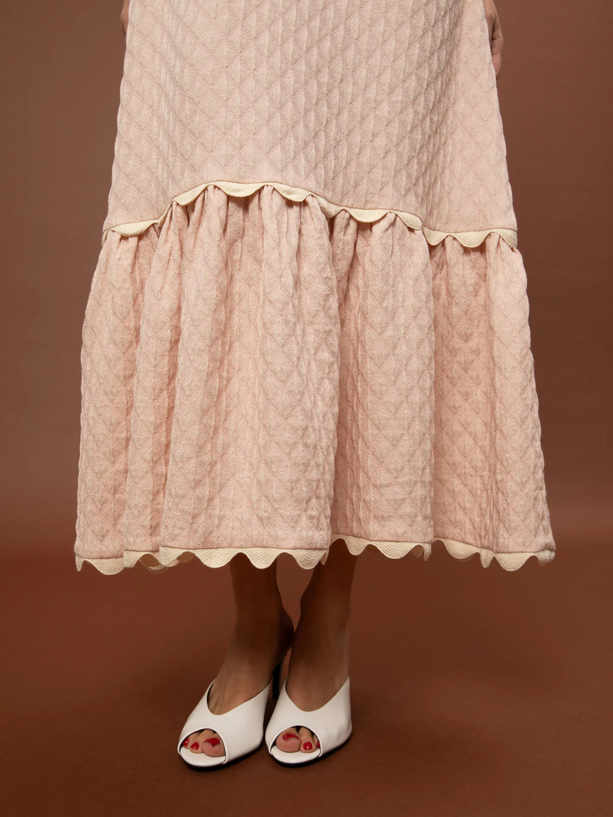 WE__ARE
TIERED JACQUARD DRESS PINK