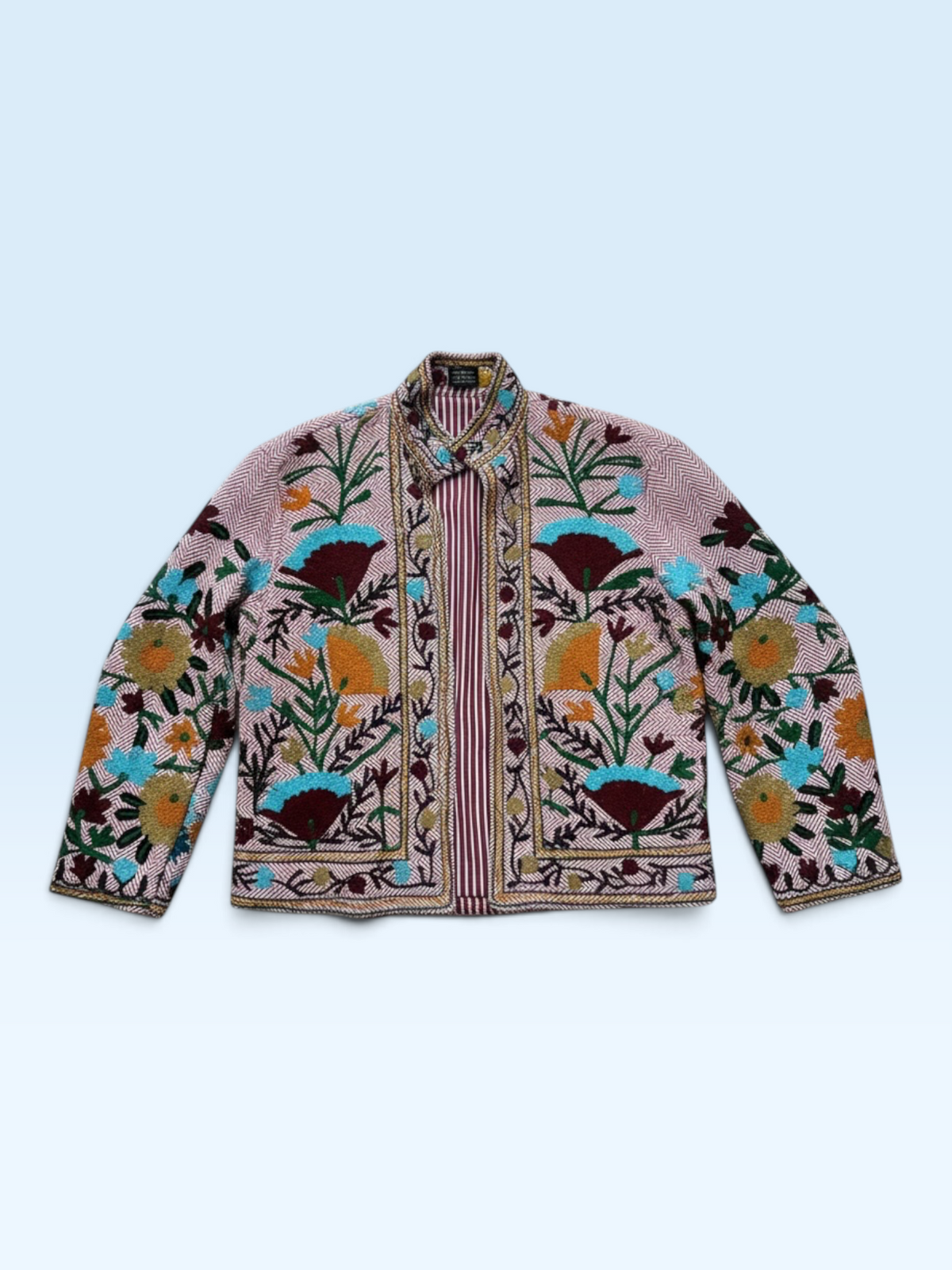 Embroidered Bloom Jacket Bordo