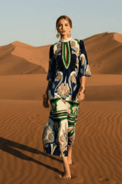 EXOTIC MIRAGE LONG DRESS BY EIRIANNA | PRINTED MAXI SHIRT DRESS
