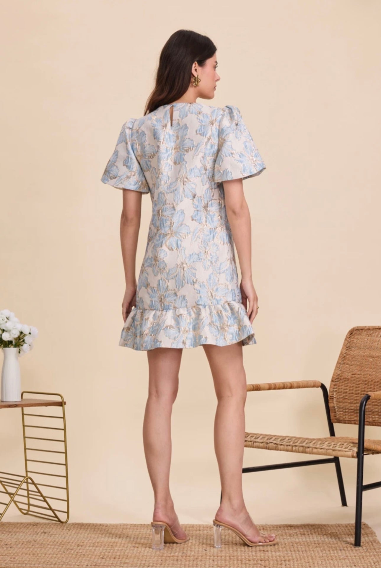 Jacquard dress- blue