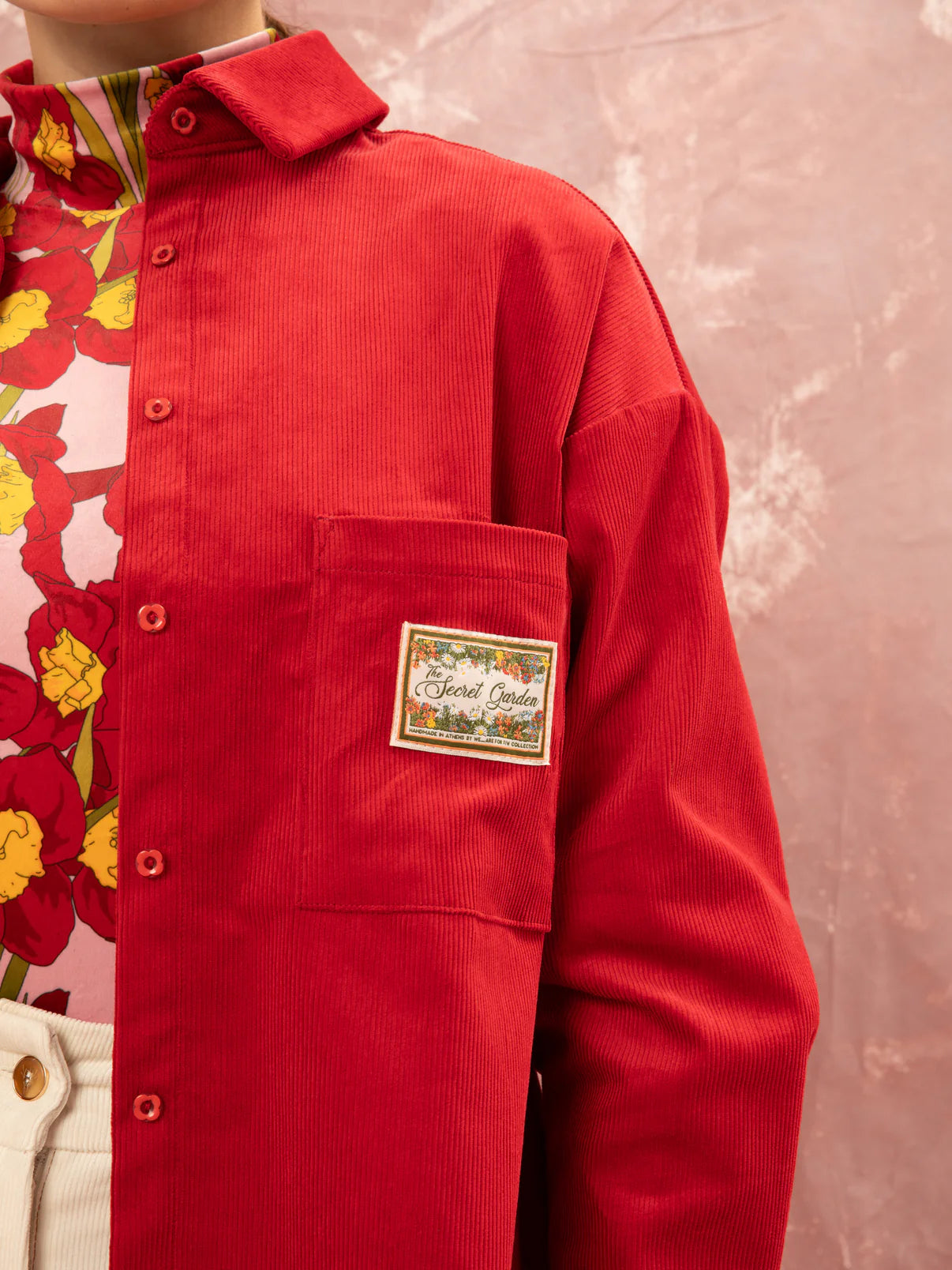 WE__ARE
OVERSIZED CORDUROY SHIRT - RED