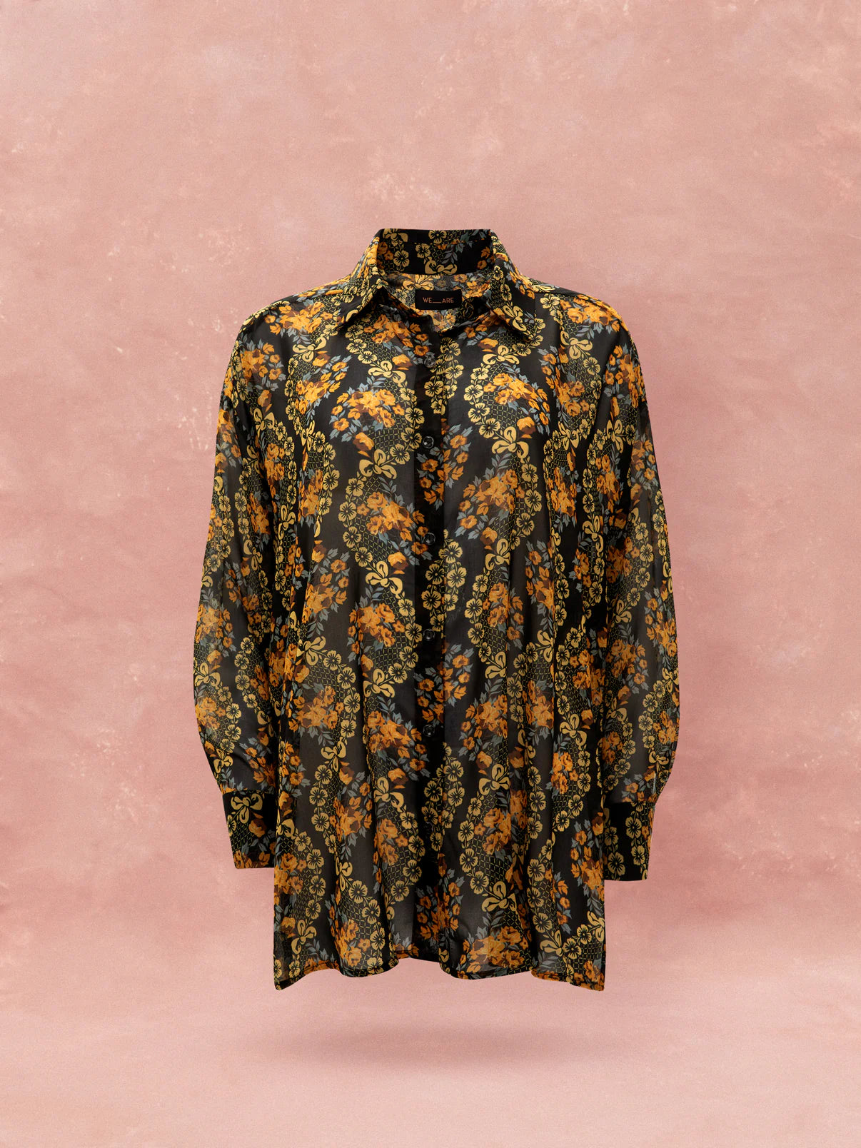 WE__ARE
OVERSIZED CHIFFON SHIRT - LACE BOUQUET BLACK