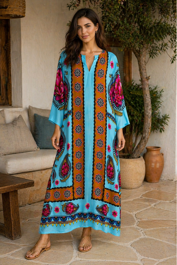 Nema resort wear “EMBROIDERED MAXI DRESS”
