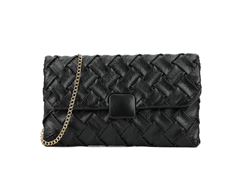 BRAIDED OCCASION BAG - BLACK
