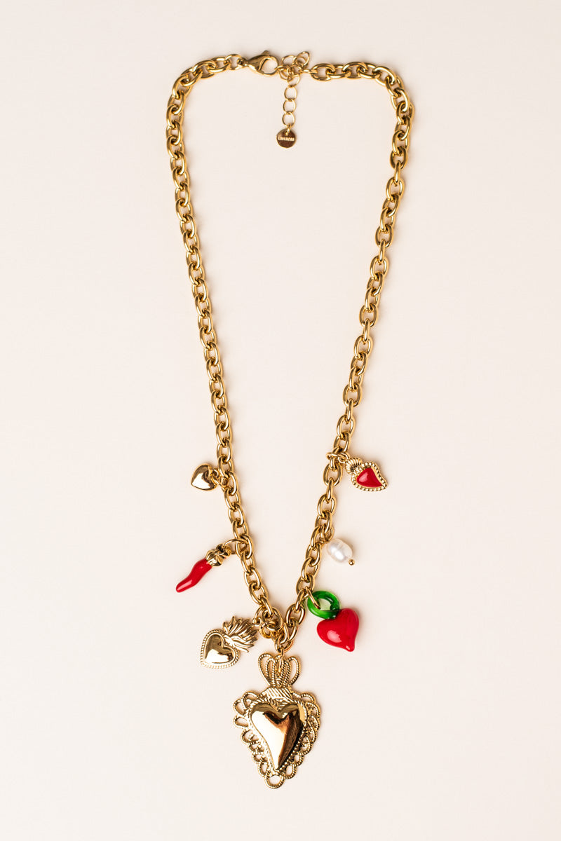 Hearts Crown necklace steel