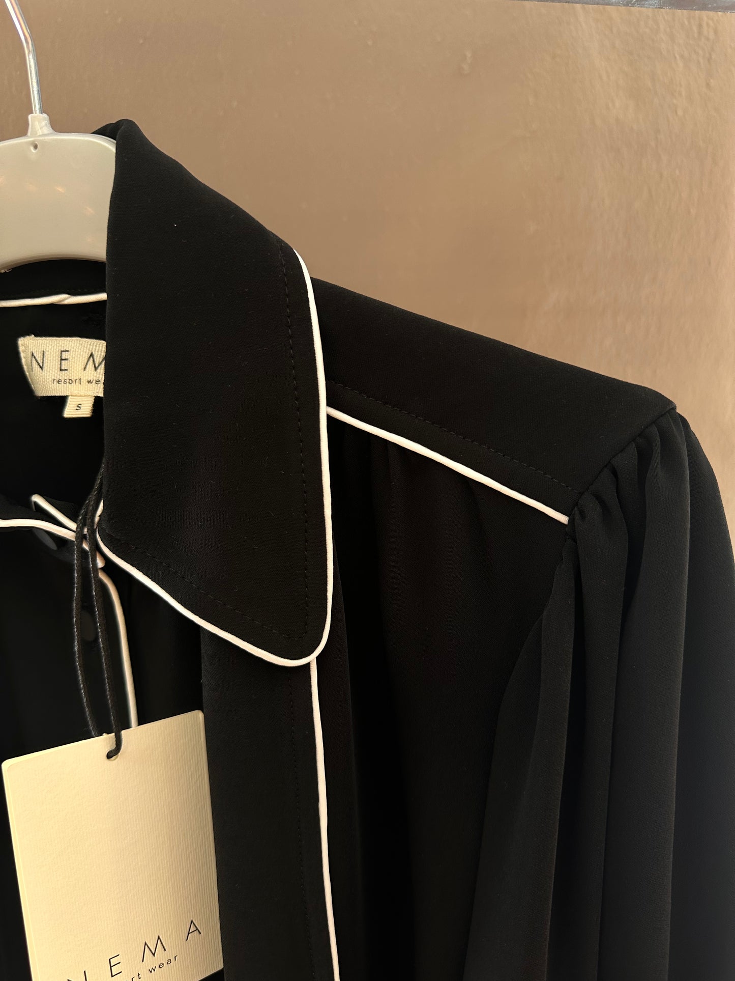 NEMA NEW Black Contrast Piping Shirt