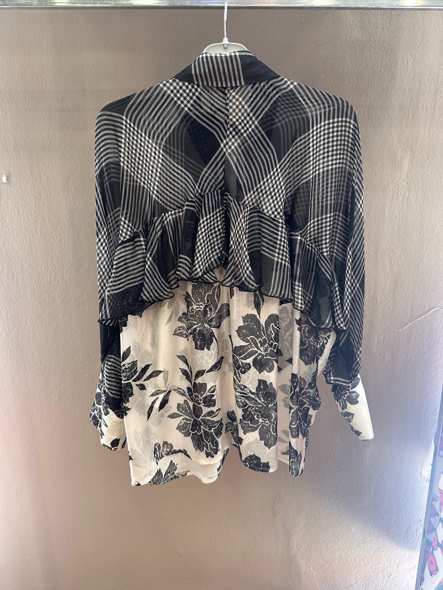 NEMA NEW Monochrome Silk Mixed Print Shirt