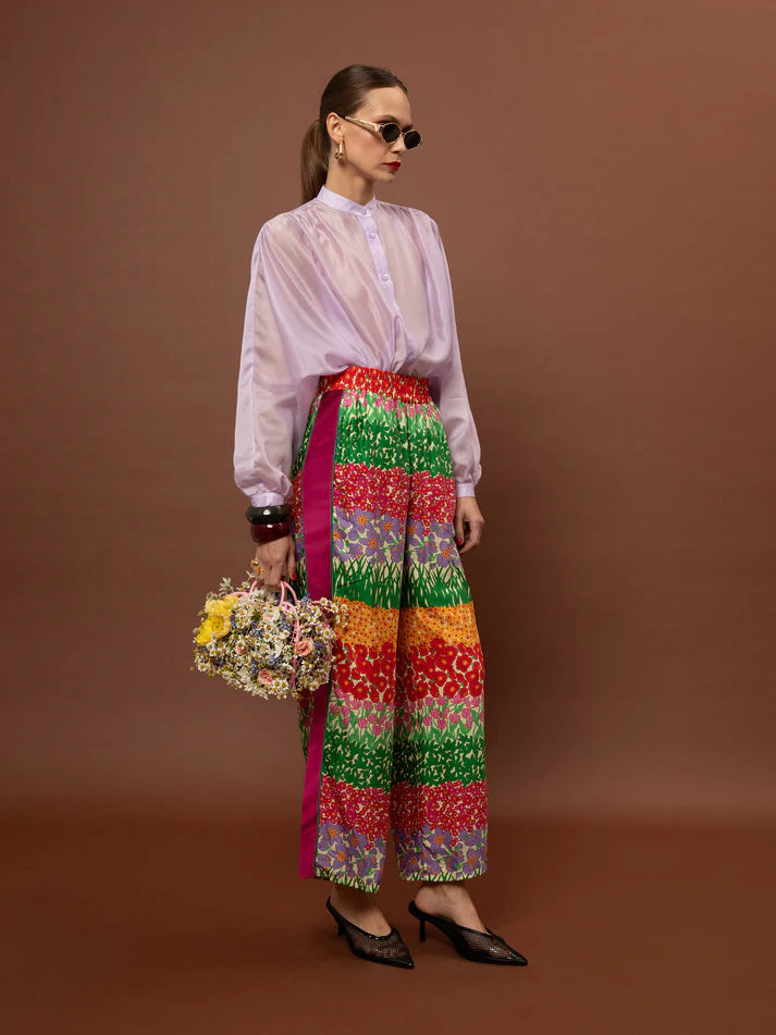 WE__ARE PAJAMA POPLIN PANTS - GARDEN