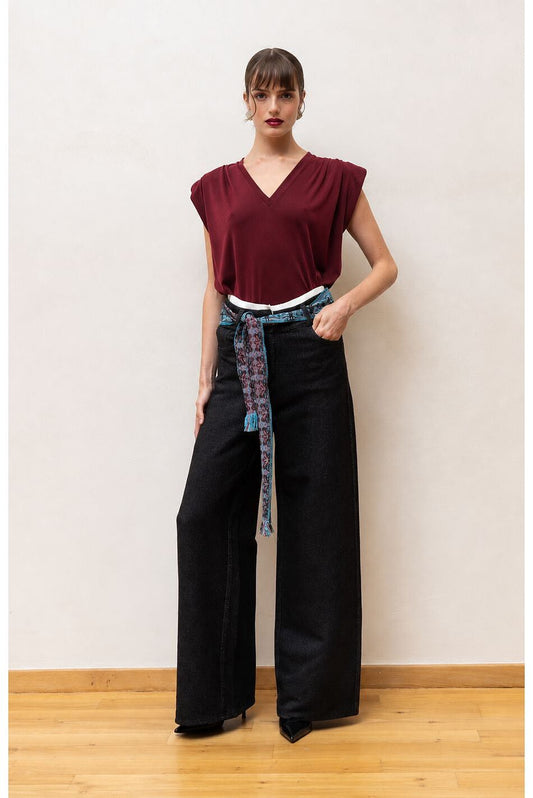 Nema Cotton Pants Black With Belt
