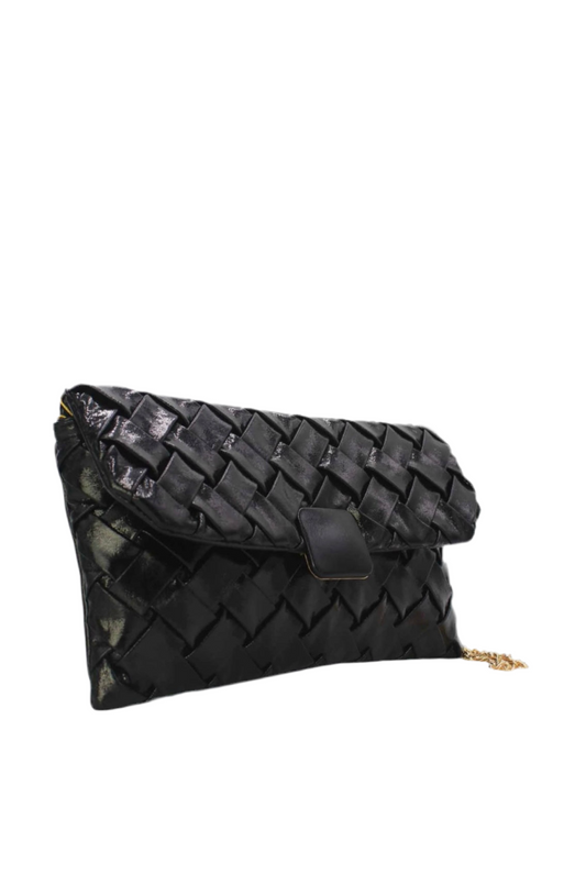 BRAIDED OCCASION BAG - BLACK