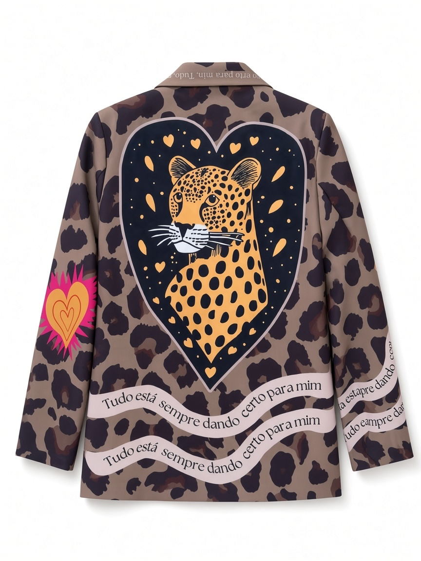 Leopard Print Graphic Statement Blazer