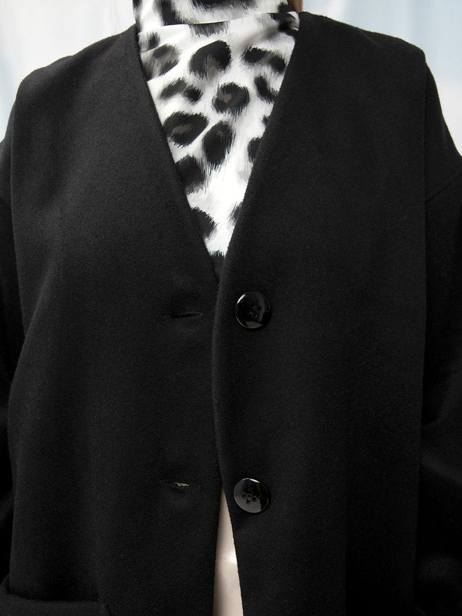 OVERSIZED WOOL COAT BLACK