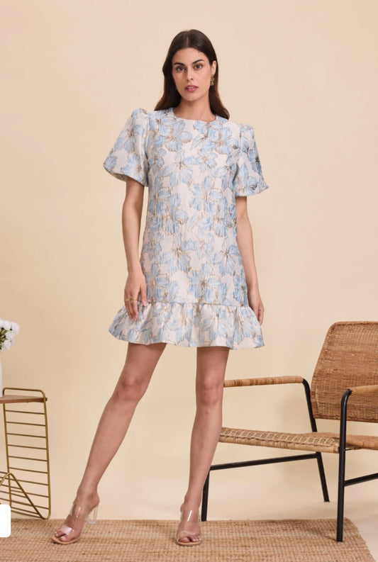 Jacquard dress- blue