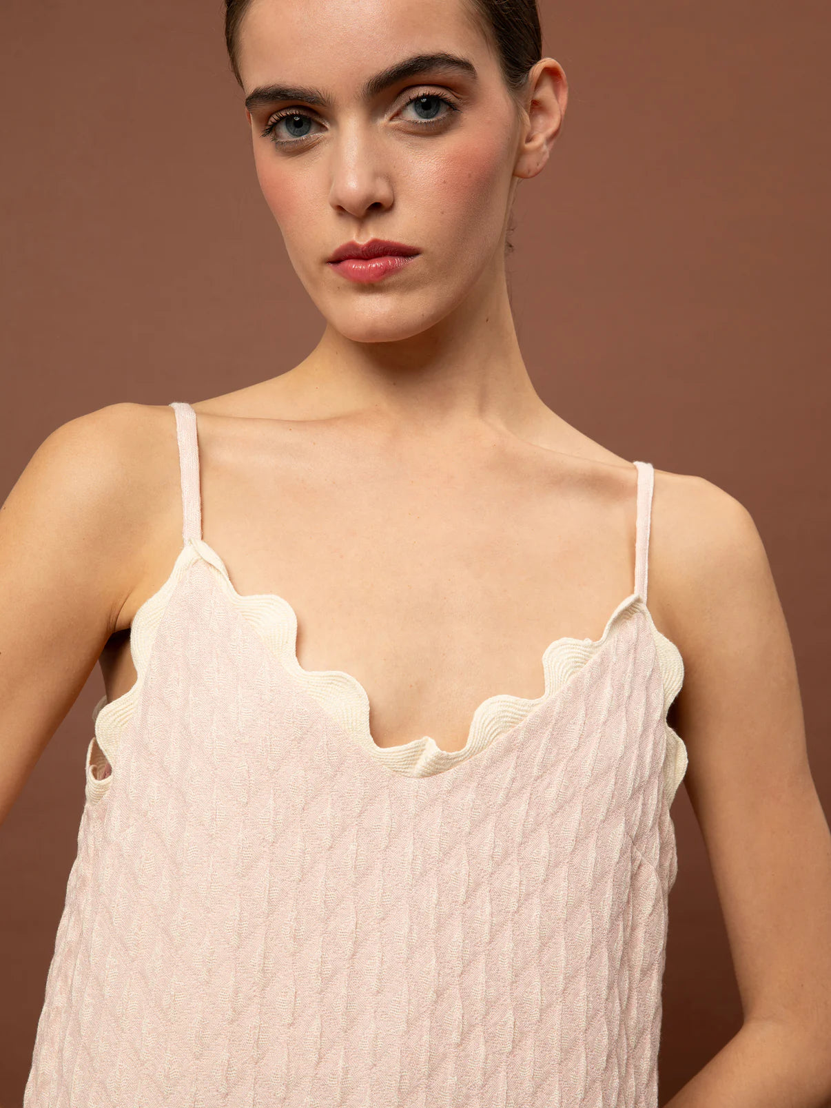 WE__ARE
TIERED JACQUARD DRESS PINK