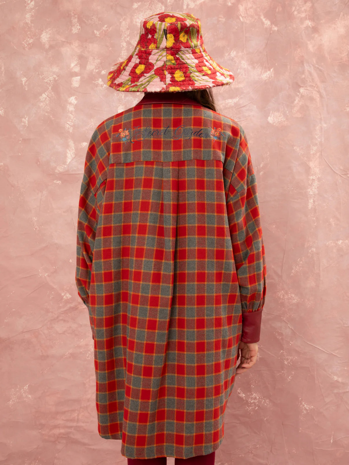 WE__ARE
CHECKED MIDI SHIRT DRESS - RED