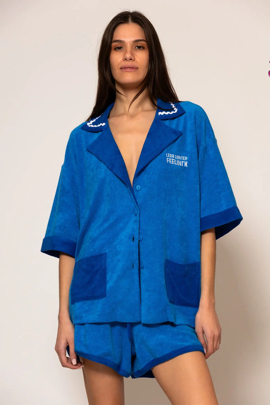LSF “Almyra” Cotton-blend logo embroidered terry shirt