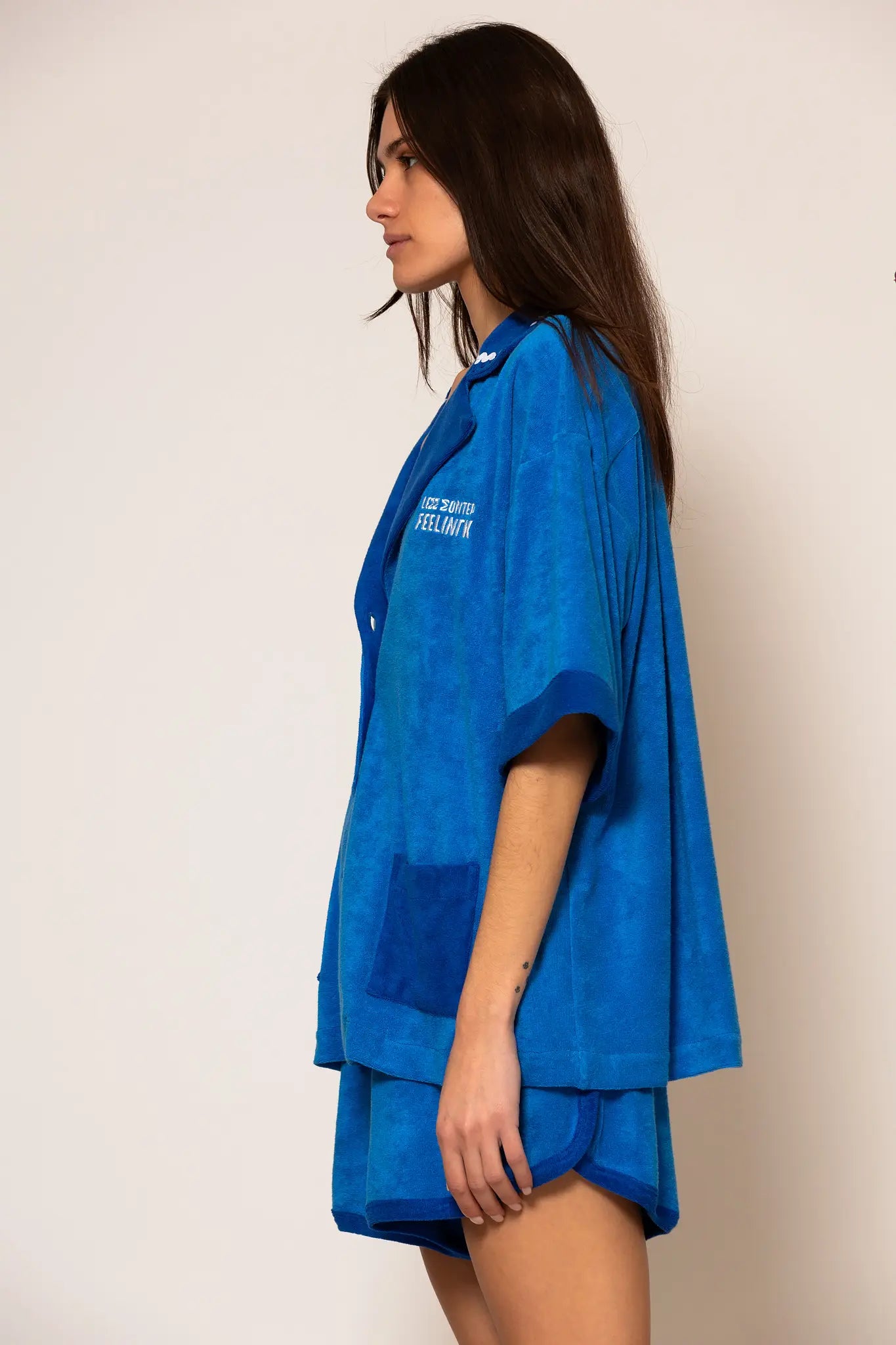 LSF “Almyra” Cotton-blend logo embroidered terry shirt