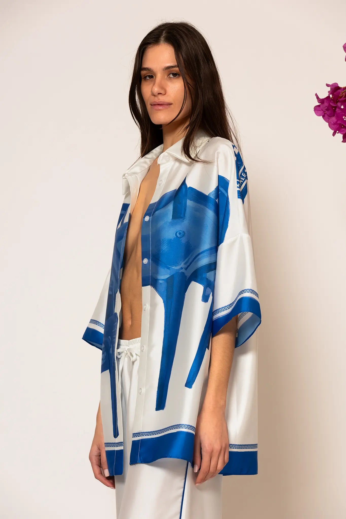 LSF “Piase mia karekla” Oversized Illustration Print Shirt