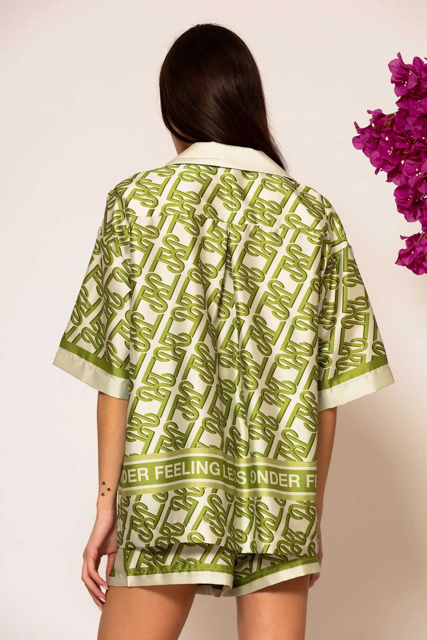 LSF Oversized Signature Satin Print Shirt