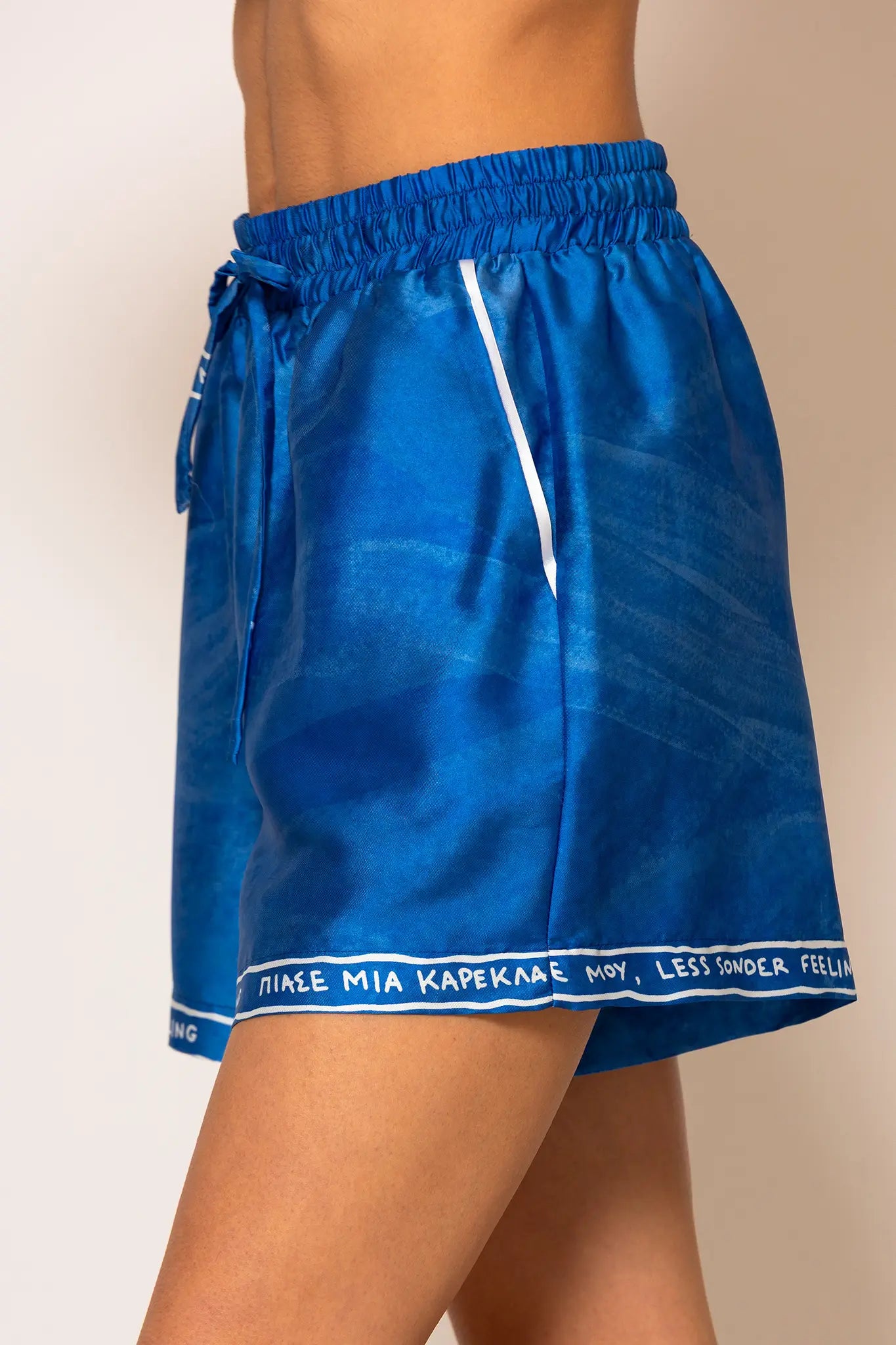 LSF “Piase mia karekla” Satin Wide-leg Shorts