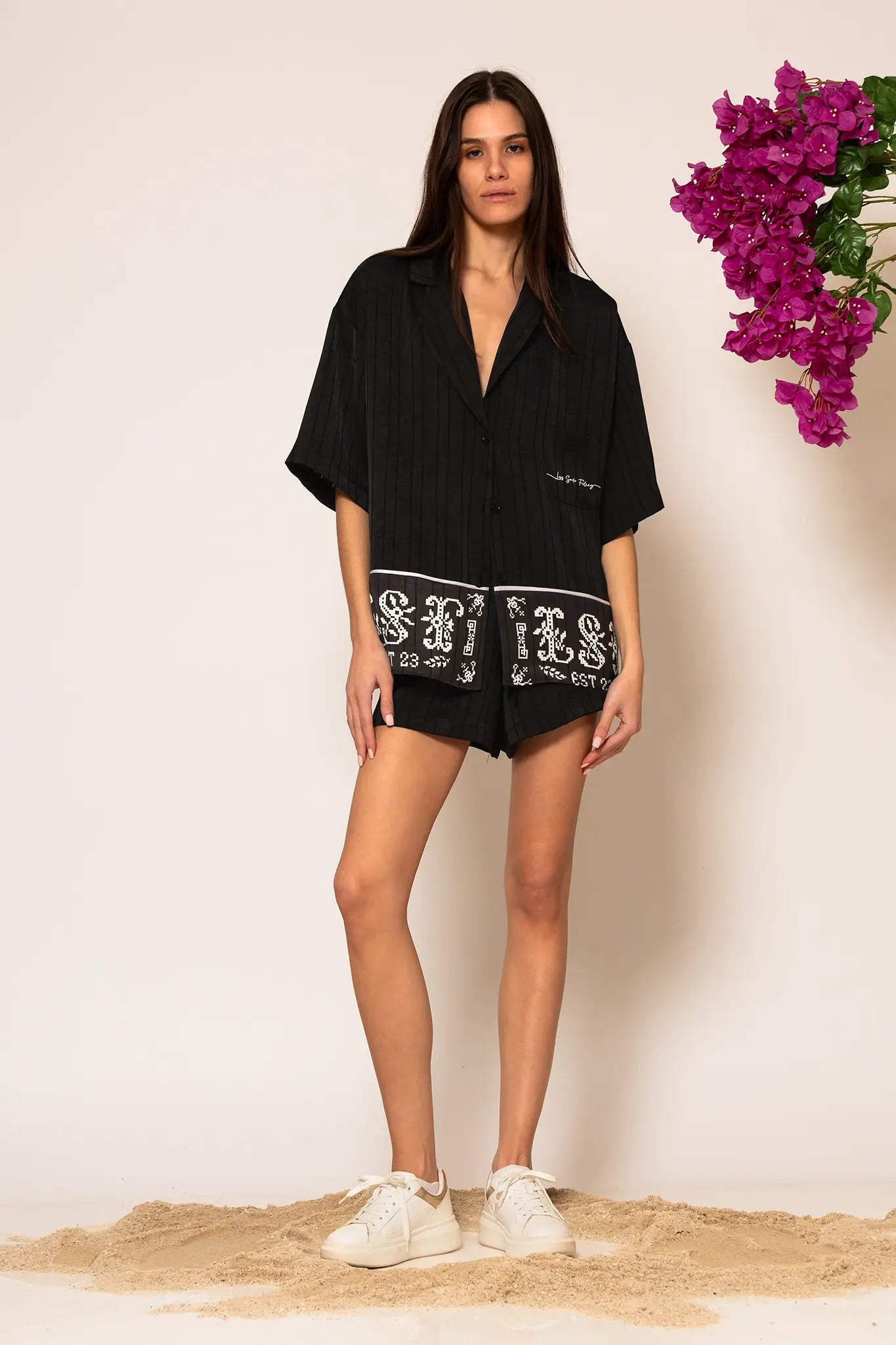 LSF “Semedaki” Satin Wide-leg Shorts