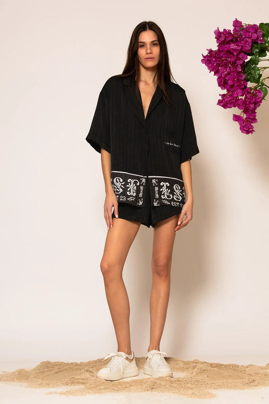 LSF “Semedaki” Satin Wide-leg Shorts