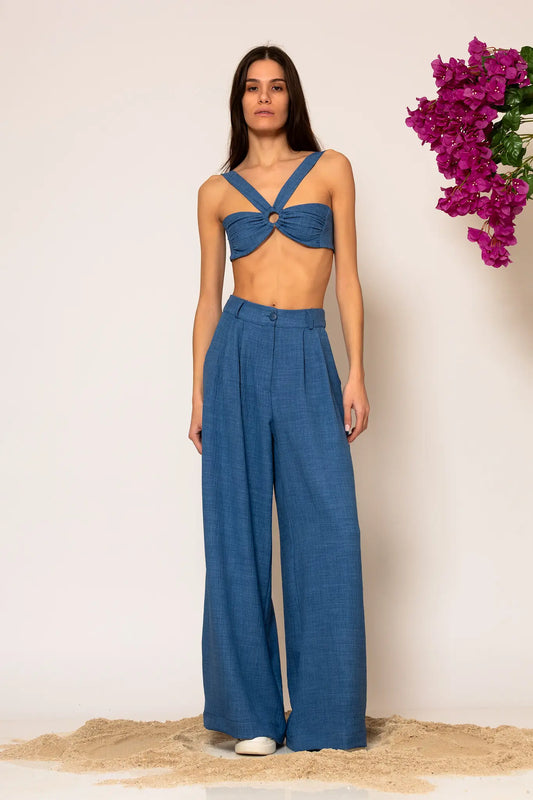 LSF “Akrogialia” Pleated Wide leg pants
