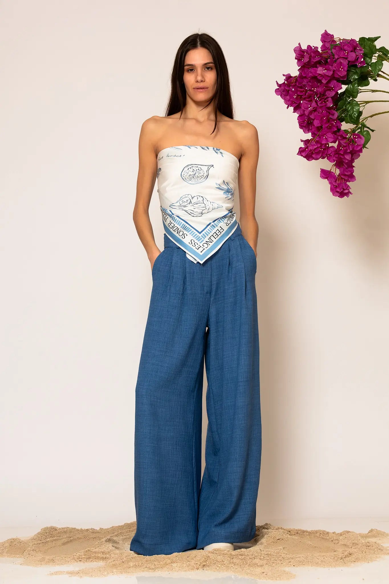 LSF “Akrogialia” Pleated Wide leg pants