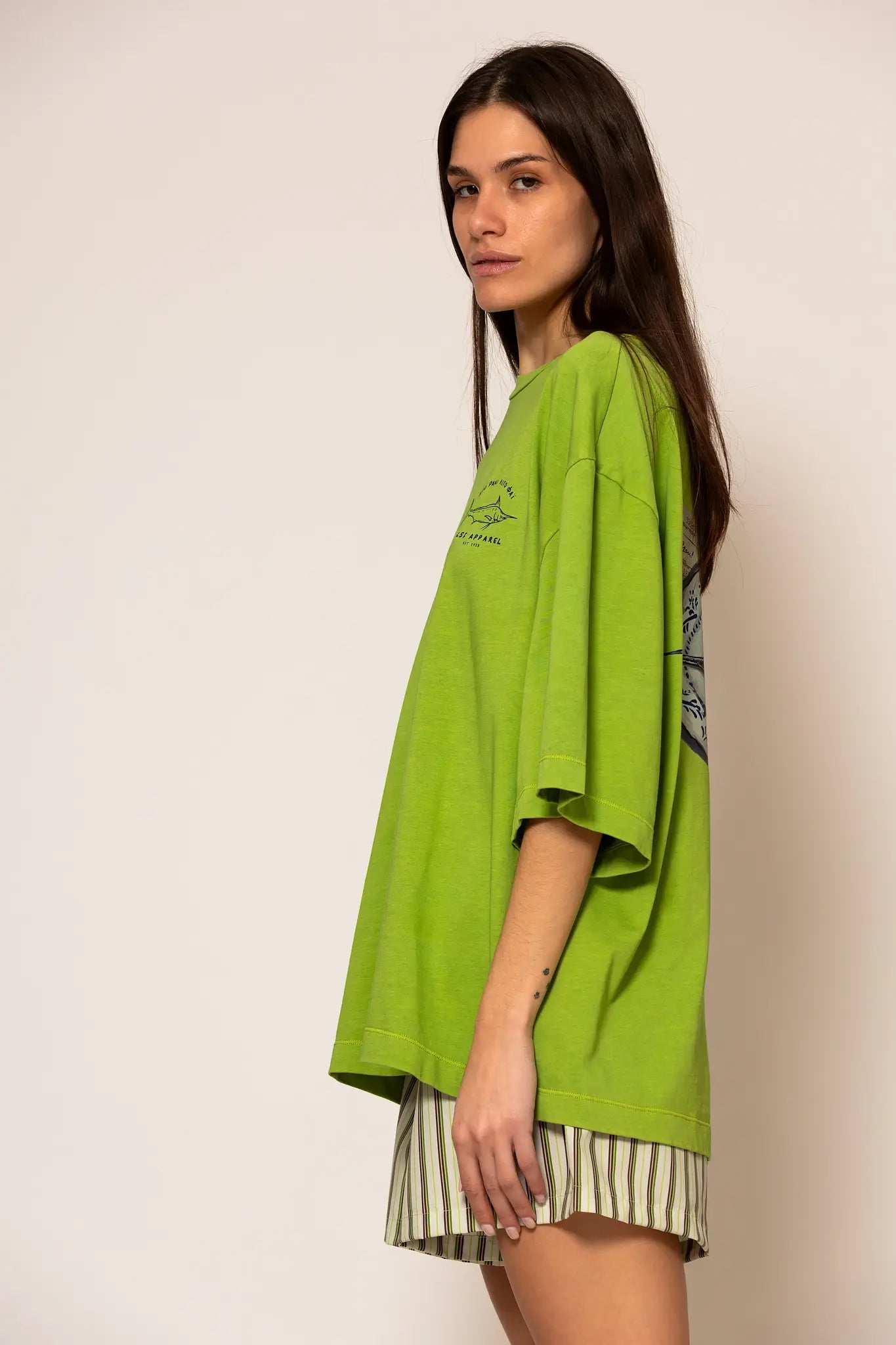 LSF “Kamaki” Loose fit T-shirt with logo print GREEN
