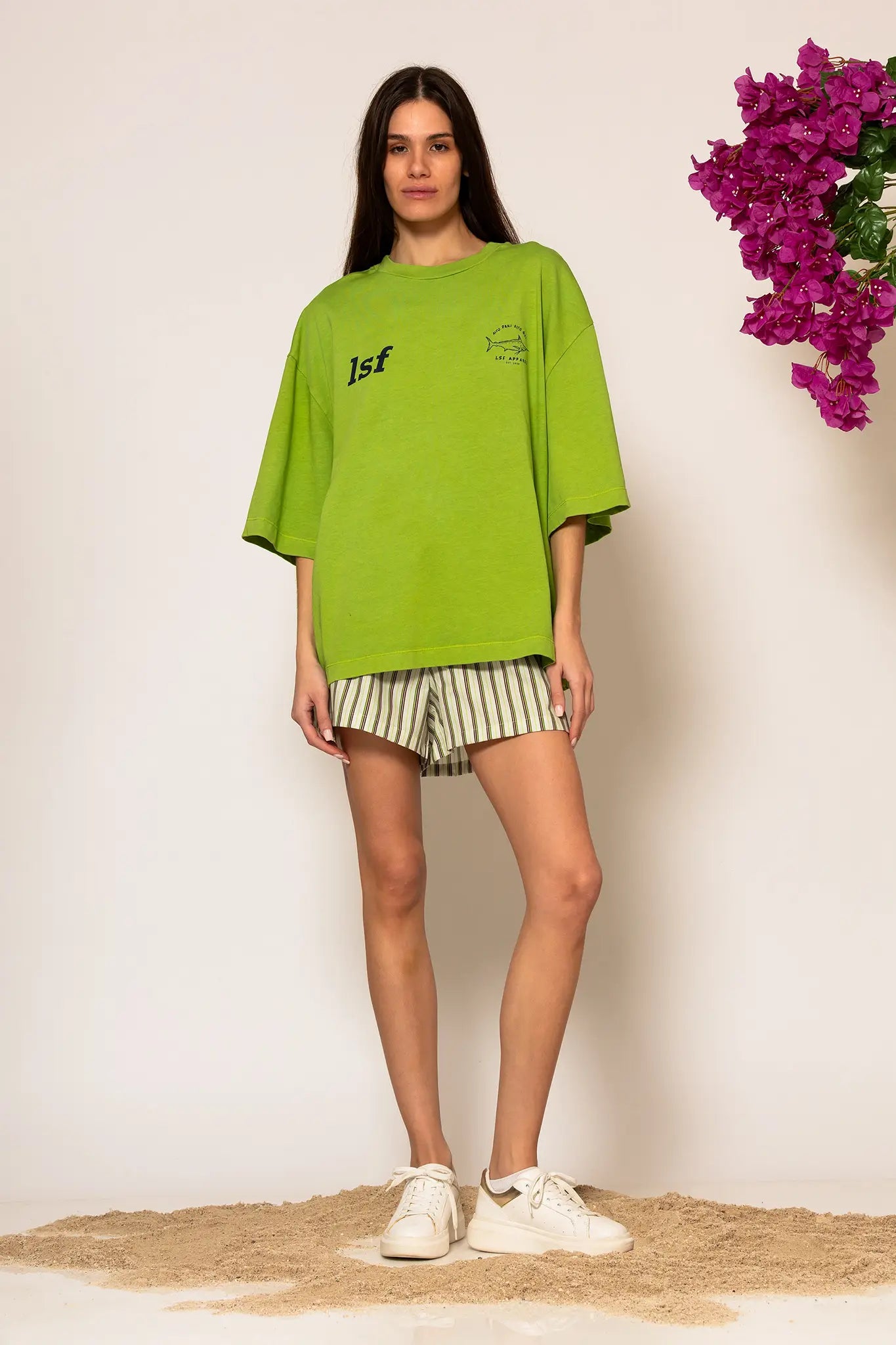 LSF “Kamaki” Loose fit T-shirt with logo print GREEN