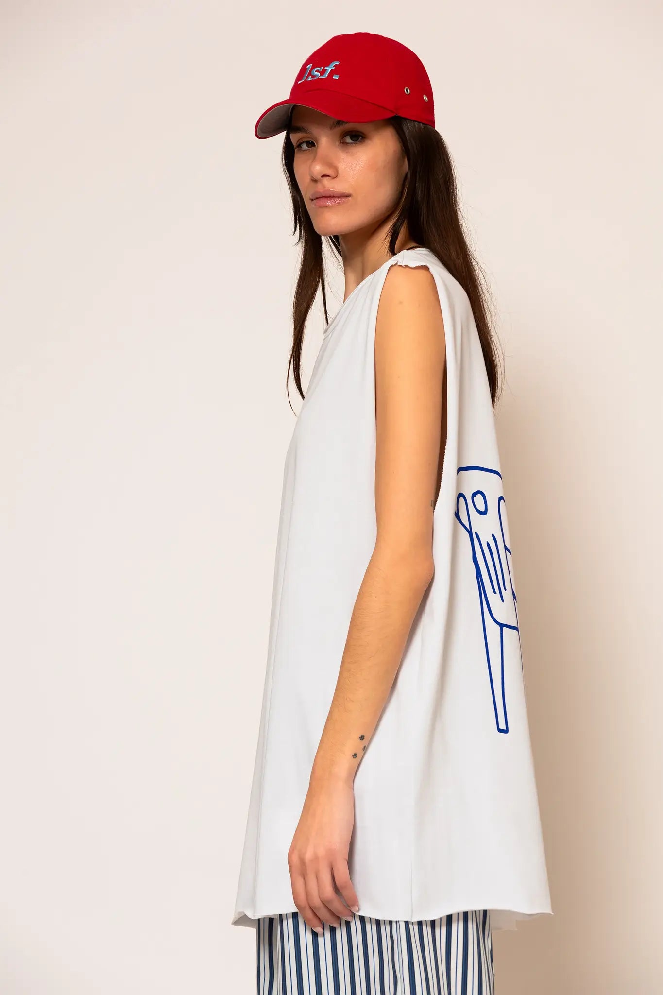 LSF “Piase mia karekla” Loose fit Sleeveless T-shirt with logo print
