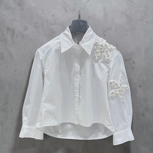 Embroidered Statement Shirt – White