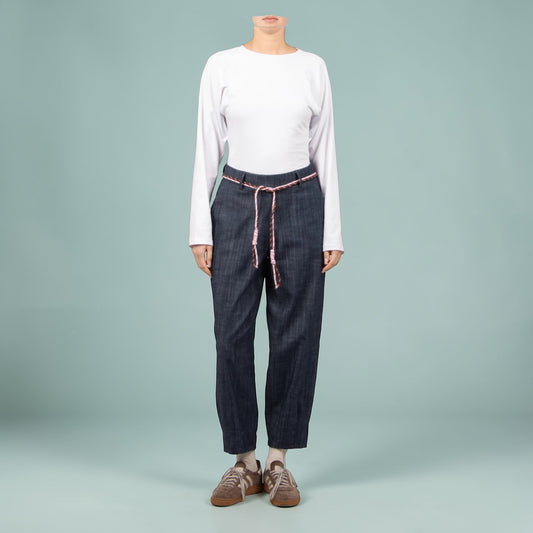 Relaxed Fit Denim Trousers – Dark Blue