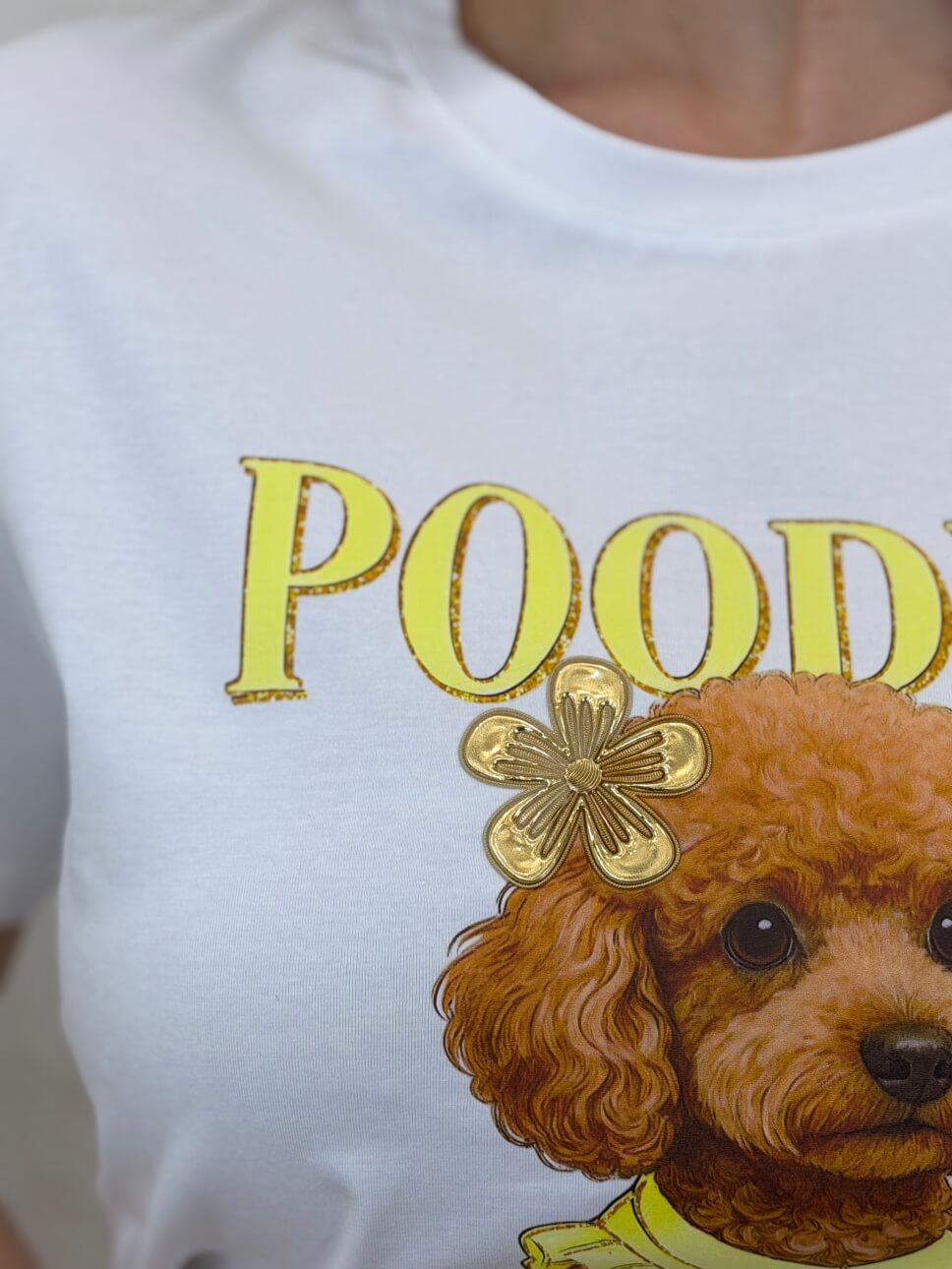 Poodle Lady Cotton T-Shirt