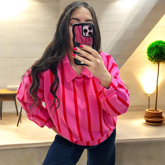 Pink Striped Cotton Shirt