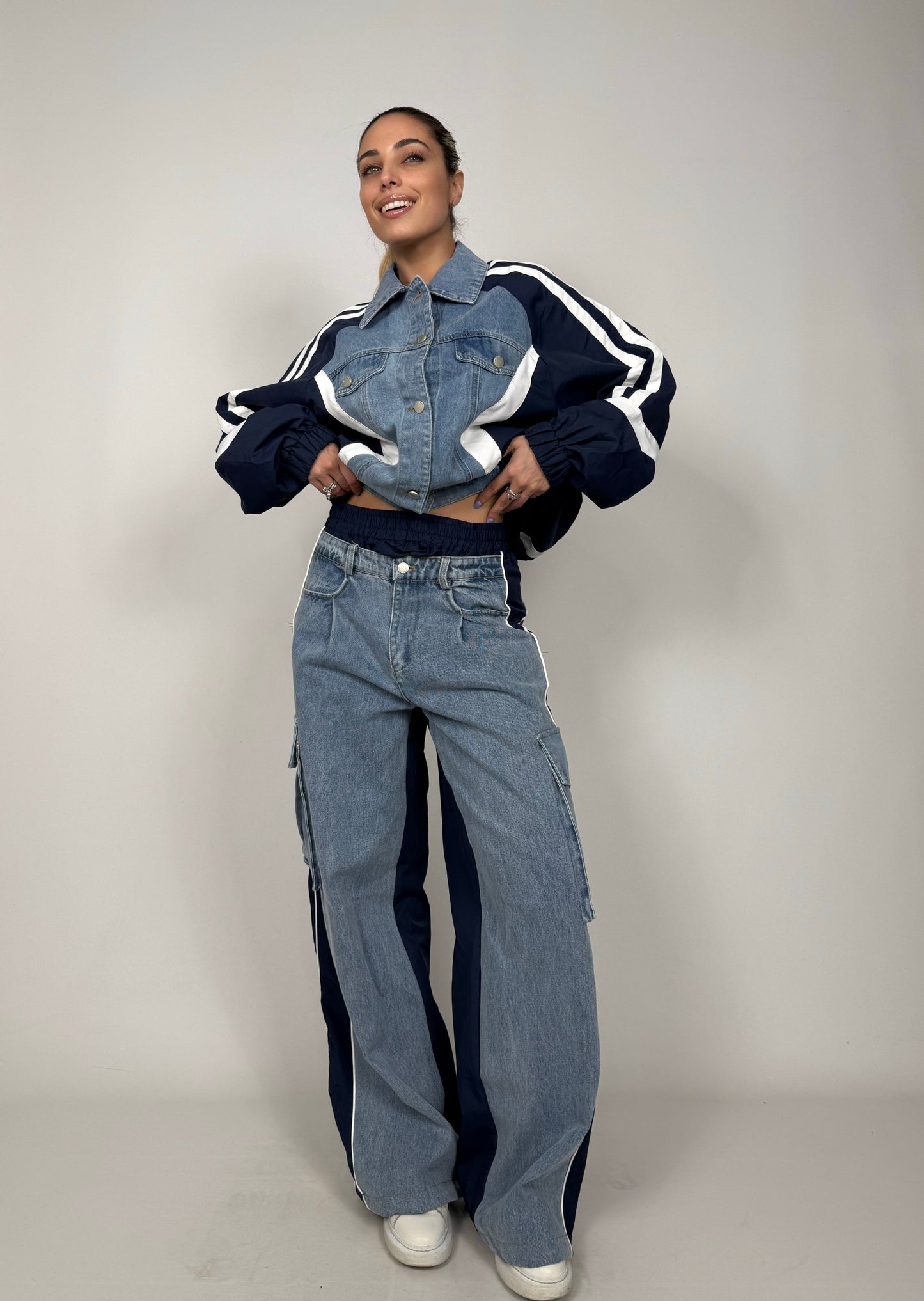 Two-Piece Denim Utility Set