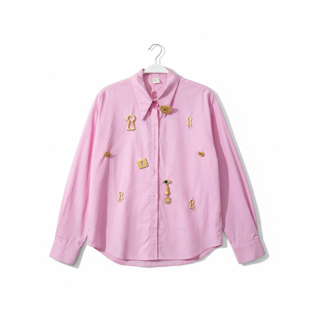 Charm Detail Shirt – Pink