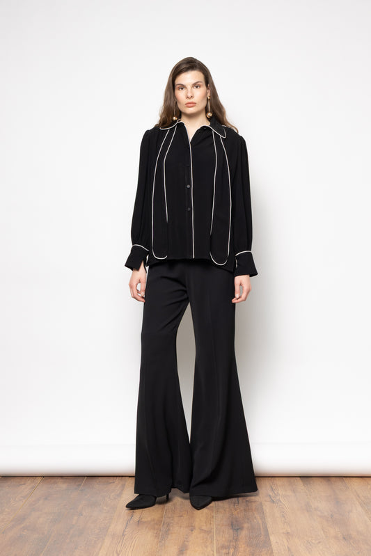 NEMA NEW Black Contrast Piping Shirt