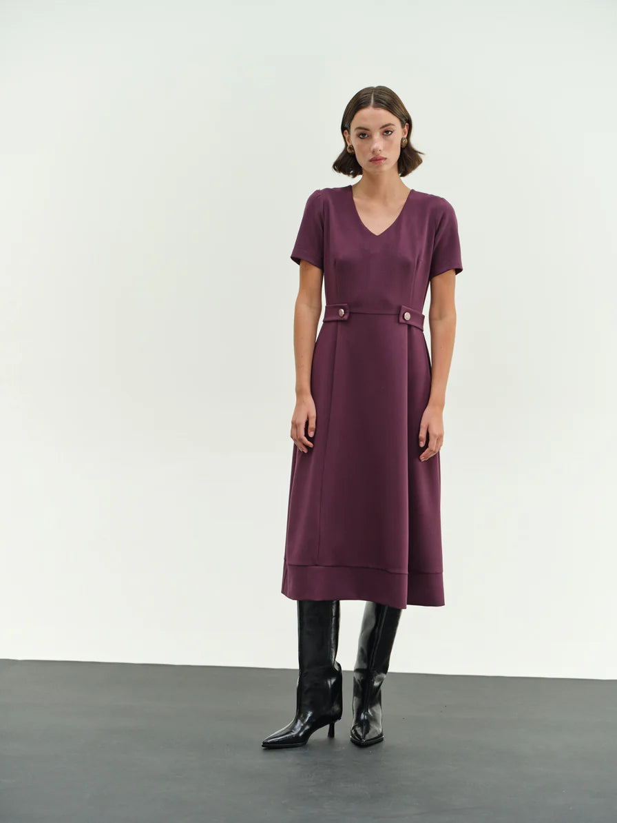 Midi crep dress clos