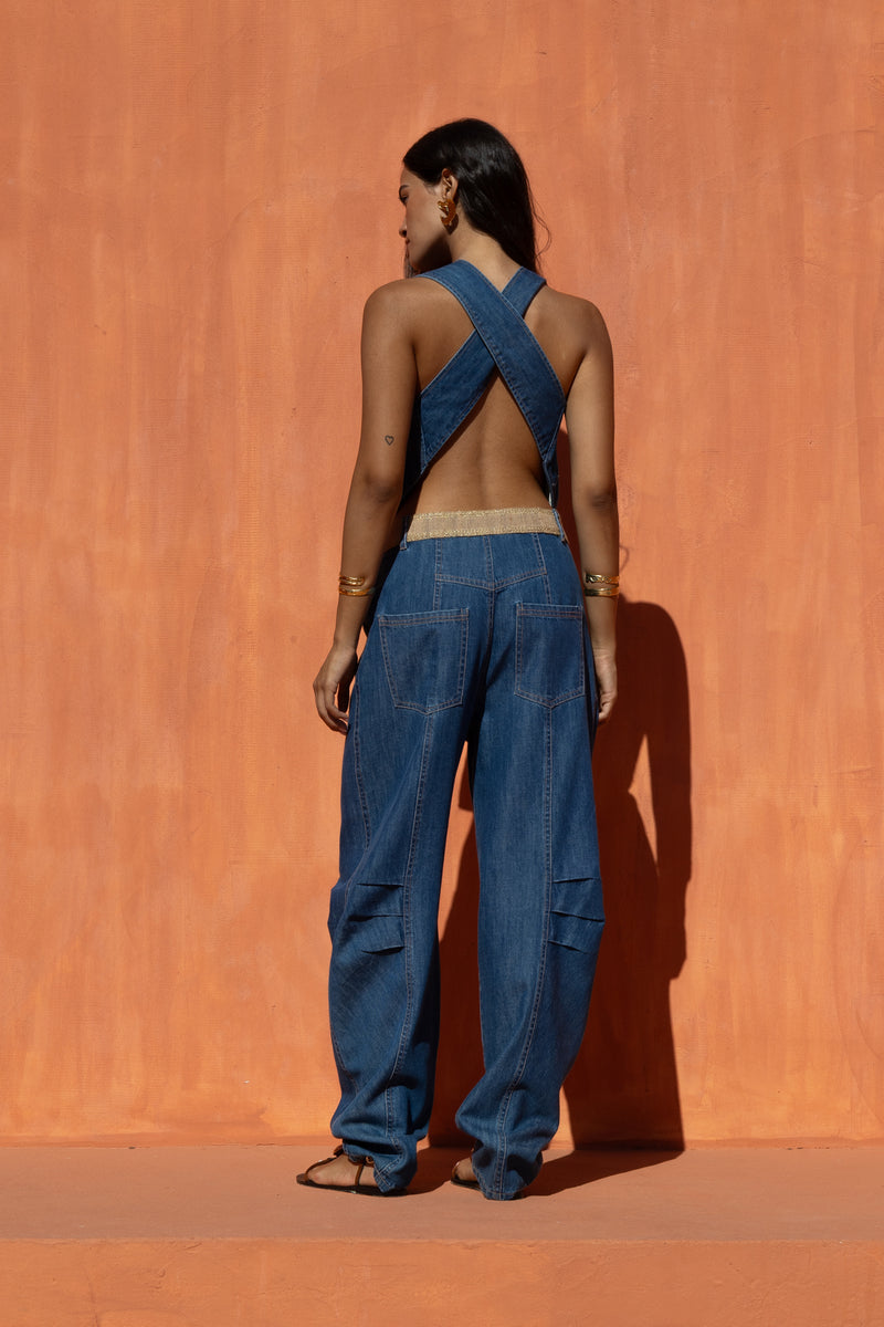 Serene Denim Top Nema Resort Wear