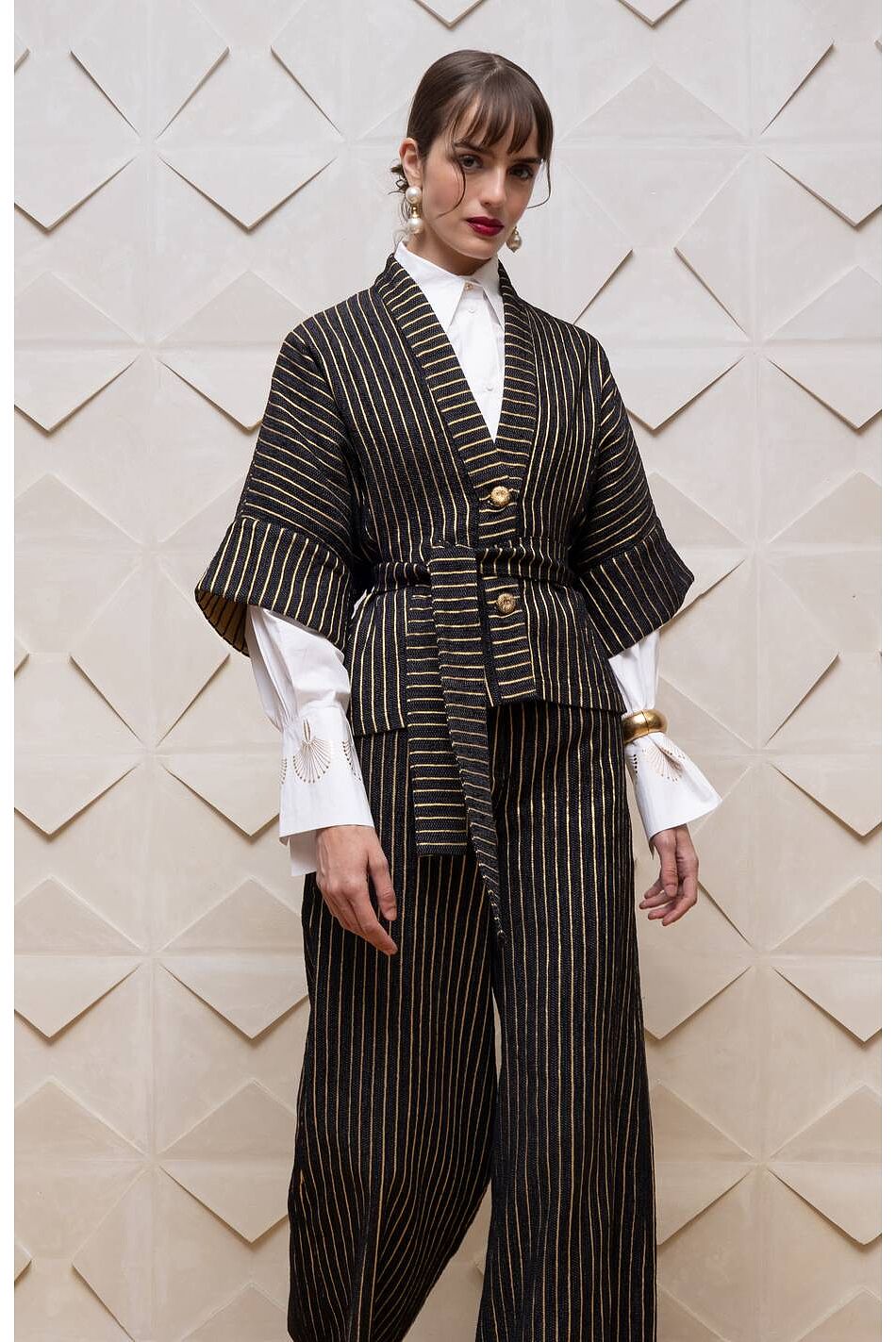 Nema Golden Stripe Suit Blazer